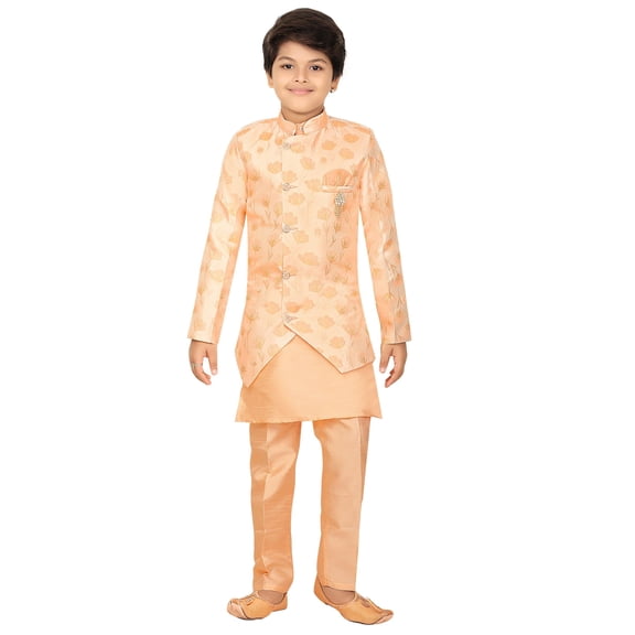 Kids Ethnic Wear Indo Western Sherwani Kurta and Pyjama Set For Boys