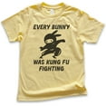 thumbnail image 1 of Kids Every Bunny Was Fung Fu Fighting Shirt, Youth Kids Boy Girl T-Shirt, Easter Rabbit Bunny Shirt, Ninja Shirt, Yellow, Large, 1 of 4