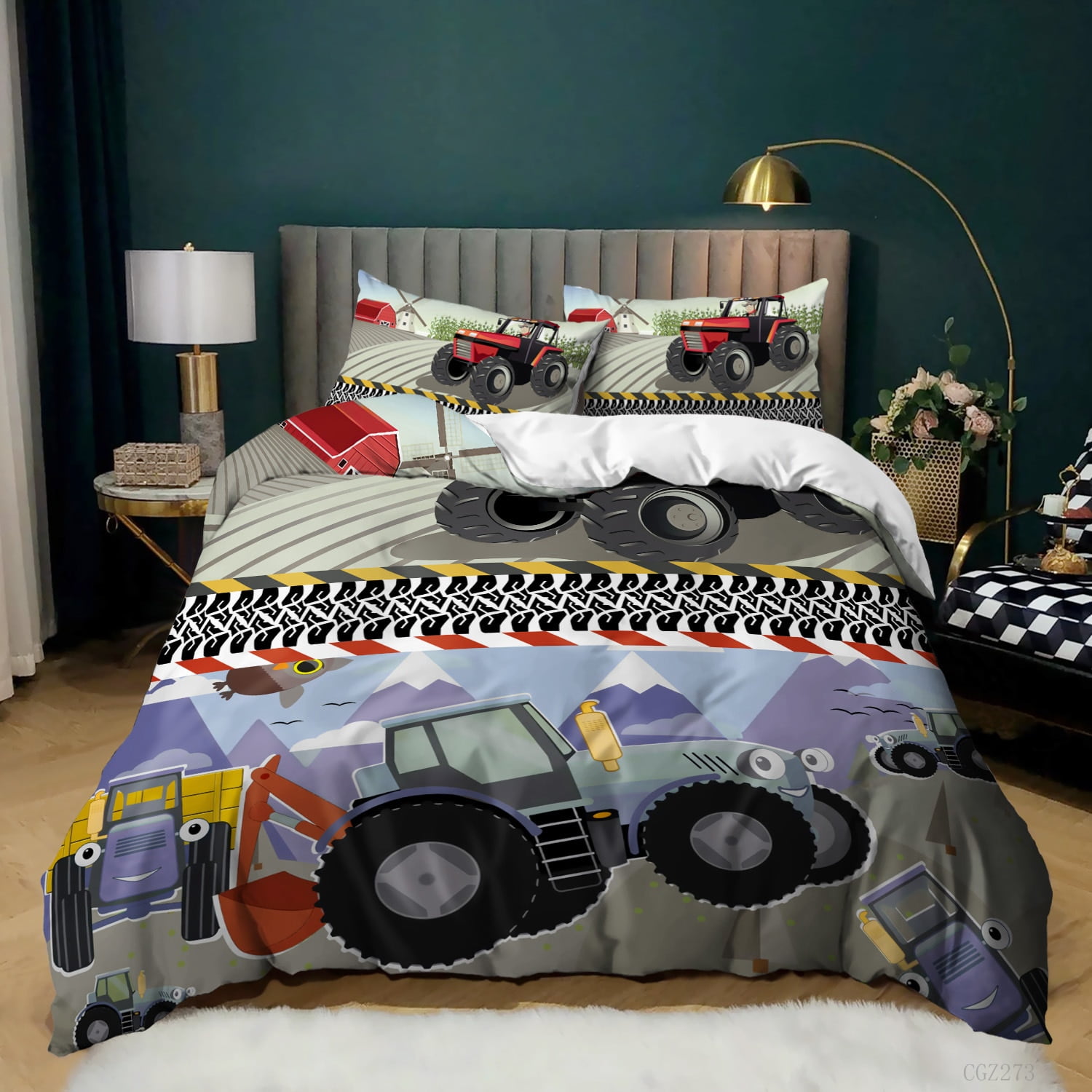 Kids Excavator Tractor Truck for Children Boys Bedroom Decor ...