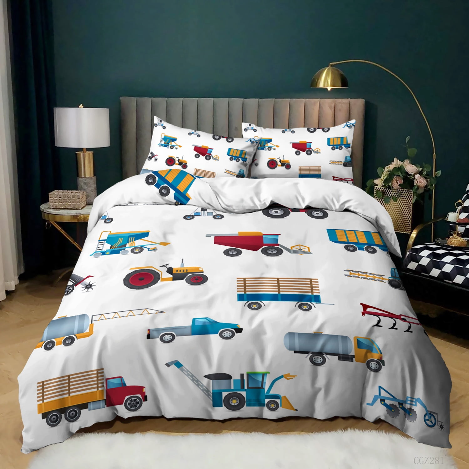 Kids Excavator Tractor Truck for Children Boys Bedroom Decor ...