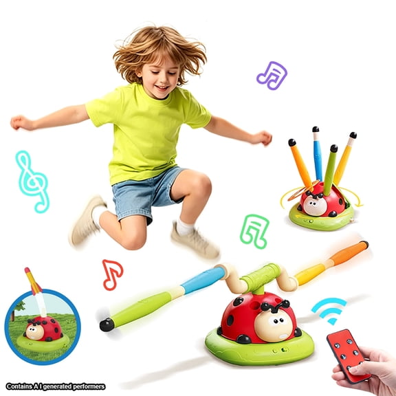 Kids Musical Jump Toys-3 in 1 Toss Rings and Stomp Launcher Game with RC Toys for Outdoor Play