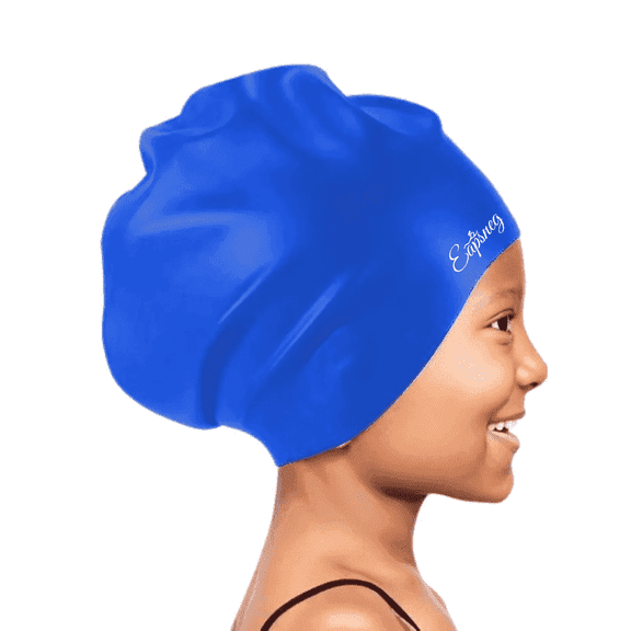 Kids Extra Large Swim Cap for Long Hair, Waterproof Silicone Swimming Caps for Boys Girls Children Youth Teen, Large Swim Hat for Long Thick Curly Hair & Dreadlocks Braids Weaves Afro Hair-Pink