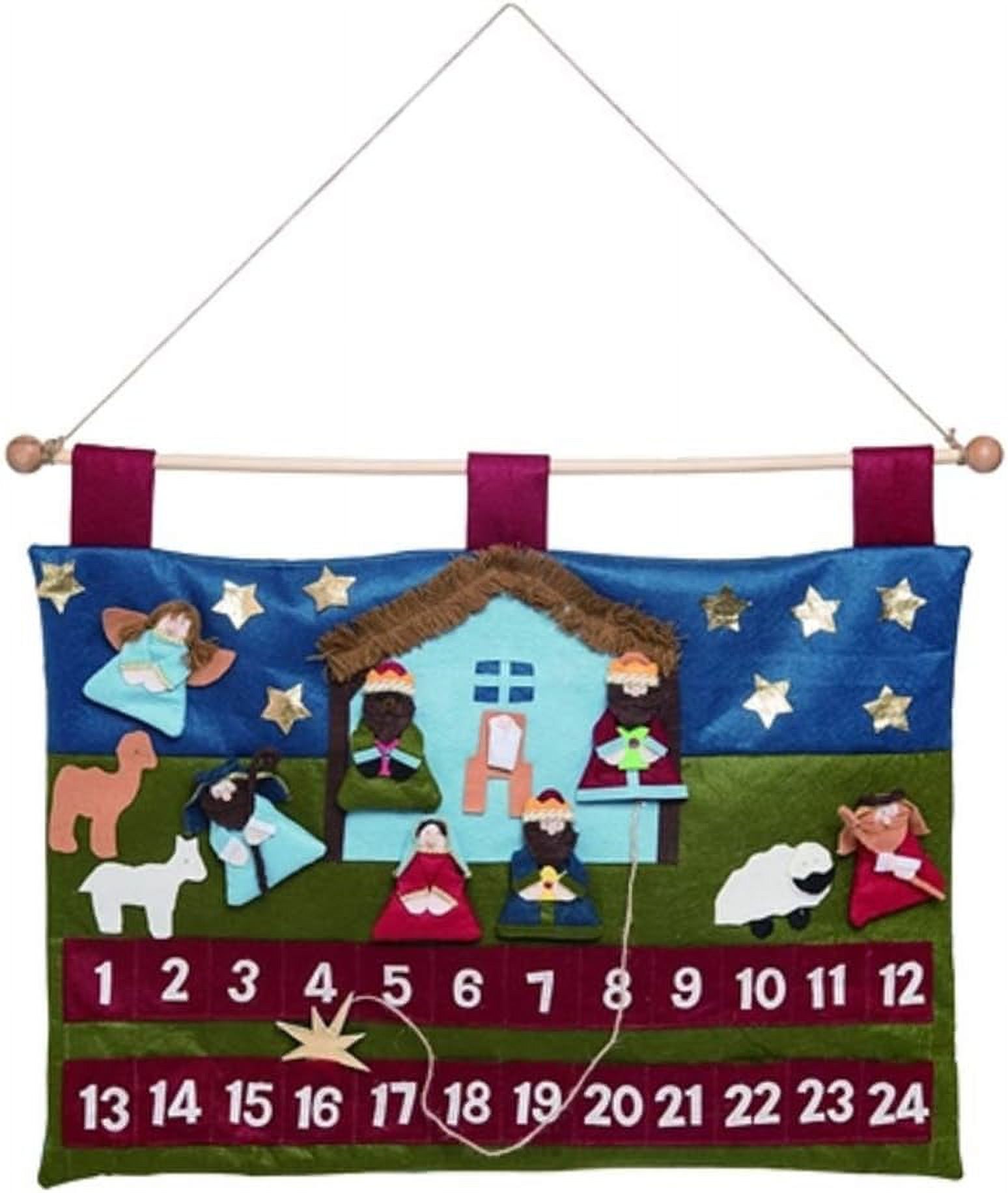 Kids Fabric Nativity Scene Jesus in Manger Advent Calendar Countdown Kids Fabric Nativity Scene Jesus in Manger Advent Calendar Countdown