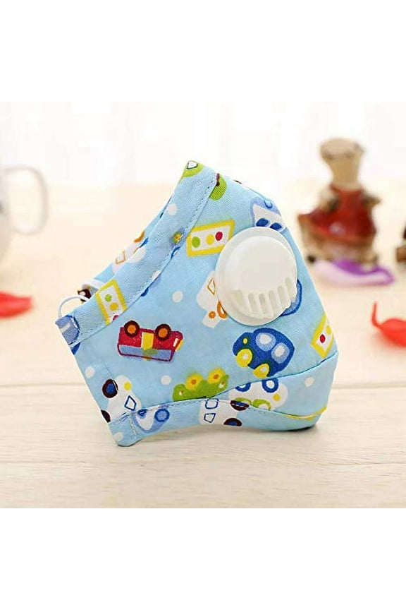 Kids Face Mask, Child Face Mask - Pattern Fabric | Cloth Face Mask | Kids Face Mask | Child Face Mask Age 3 - 12 (Blue Car)