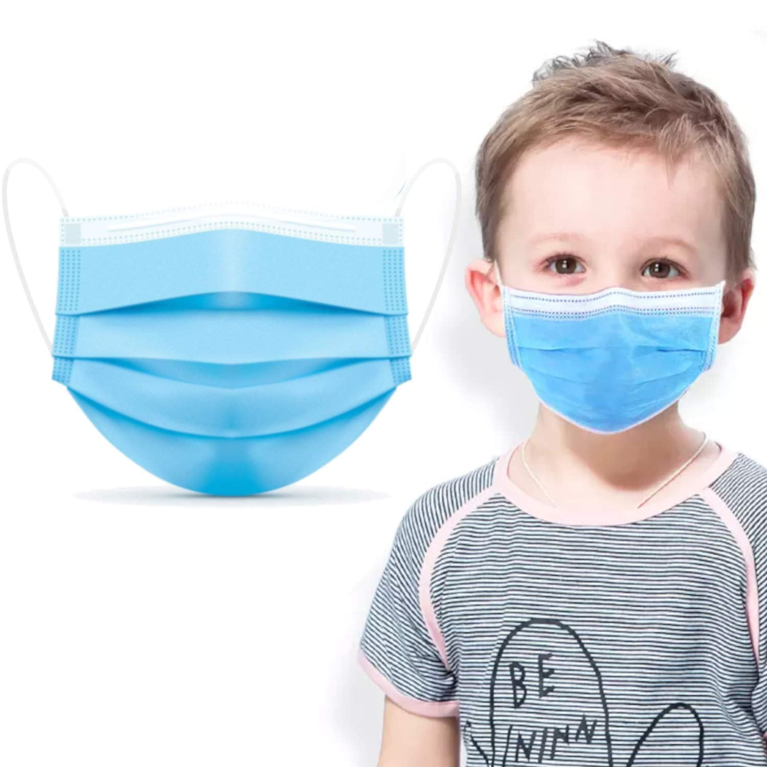 Kids Face Mask Disposable 50Pcs 3 Ply Breathable Children Protective ...