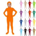 thumbnail image 1 of Kids Face Open Spandex Halloween Zentai Bodysuits Long Sleeve Boys Romper Jumpsuit Performance Stage Show Tight Solid Color Coverall Outfit For Kids 3-4 Years, 1 of 4