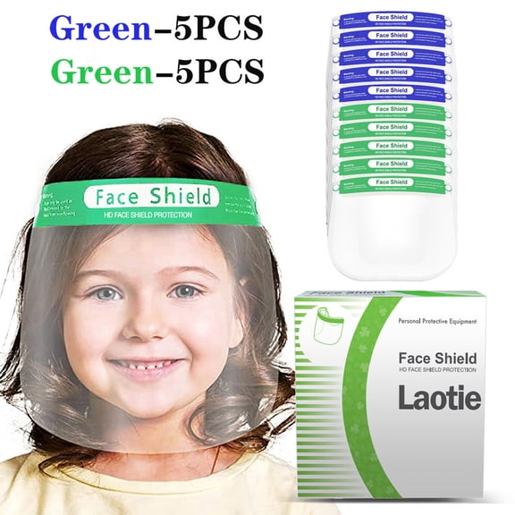 Kids Face Shield 10Pcs,Anti Fog Clear Visor,Full Face Protective Cover,Soft Foam Headband,Reusable,Elastic Strap,for School Science Craft Activity