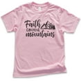 thumbnail image 1 of Kids Faith Can Move Mountains Shirt, Youth Kids Boy Girl T-Shirt, Religious Christian Motivational Spiritual Tee, Light Pink, X-Large, 1 of 4
