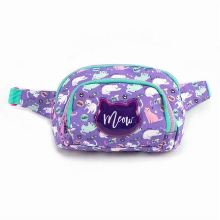 Kids Fanny Pack Cute Waist Bag Small Cat Fanny Packs for Girls Boys-Purple