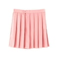 thumbnail image 1 of Kids Fashion Elastic High Waist Shorts New Girls Adjustable Waist Pleated Mini Skirt High Waisted A-Line Uniform School Tennis Skater Skirts Skort Pinky 11 Years, 1 of 3