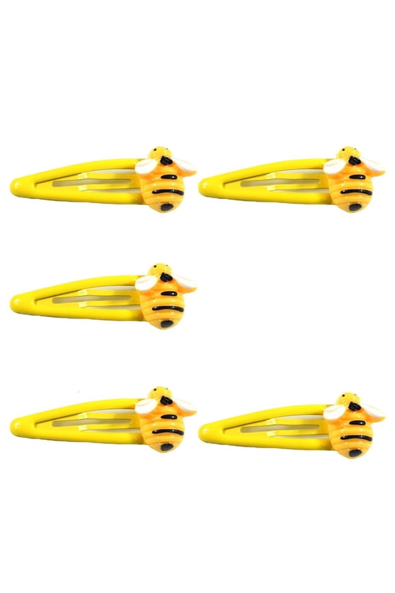 Kids Fashion Hair Accessories 5PCS Bees Shaped Clip Comfortable Wear ABS Plastic