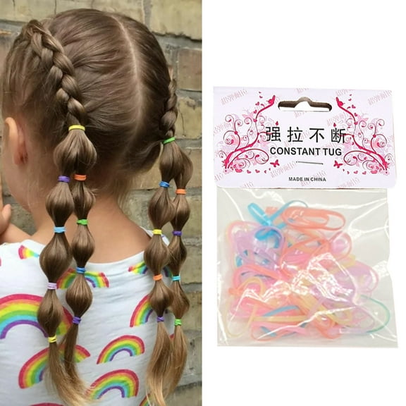 Colorful Rubber Band Kids Hair Accessories Fashionable Disposable Elastic Small Ponytail Holders for Daily Use Big Size