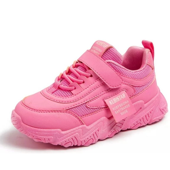 Kids' Fashion Sneakers - Casual, Mesh, Hook & Loop, Unisex - Pink