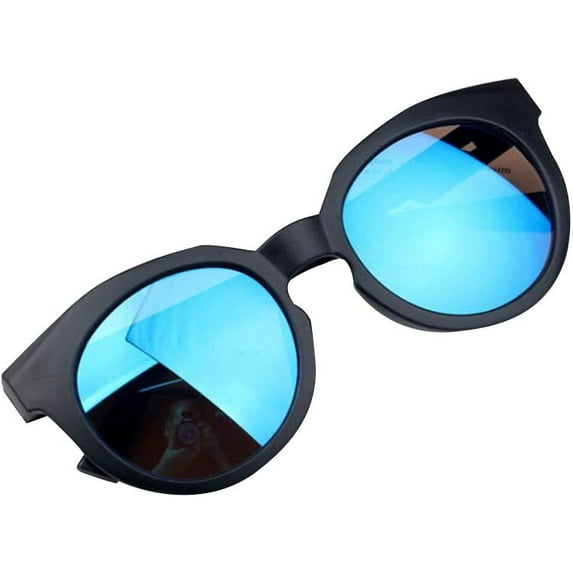 Kids Fashion Sunglasses Frosted Candy Color Cute Casual Round Outdoor Beach Fun Eyewear (Navy blue, One Size)