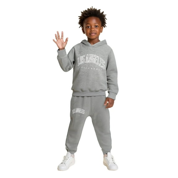 Kids Fashion Sweatshirt Set Long Sleeve Solid Tracksuit Pullover Hoodie and Jogger Sweatpants 2 Pcs Warm Fall Winter Clothes Teenage Girl Clothes 3-4 Years Cute Boy Girl Clothing