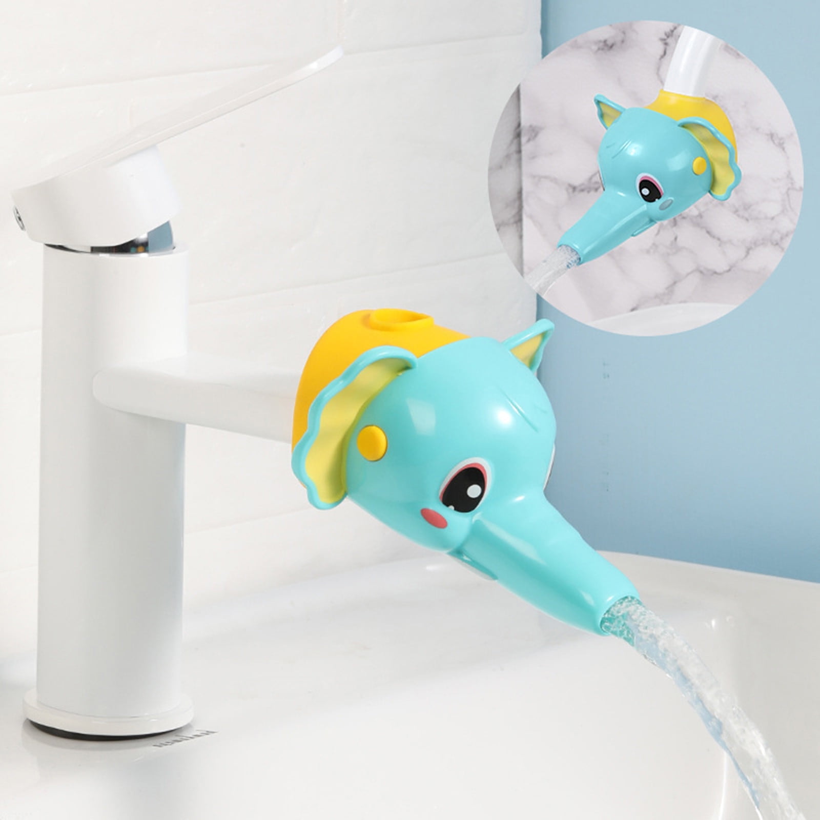 Menrkoo Kids Faucet Bath Spout Cover Sink Shower Faucet For Children, Blue Elephantt Design Blue ...