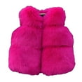 thumbnail image 1 of Kids Faux Fur Vest Girls Winter Windproof Sleeveless Thicken Wool Warm Jacket Casual Loose Cozy Fuzzy Outerwear, 1 of 3