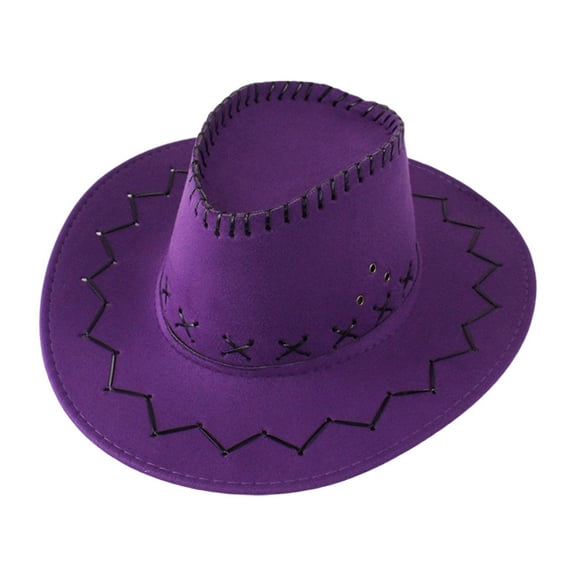 Kids Faux Suede Cowboy Hat Wide Brim Western Style Hat For Themed Parties Halloween Dress Up Sun Protection,Size:One Size