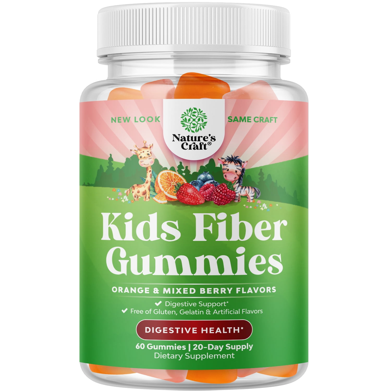 Kids Fiber Gummy Prebiotics Supplement Soluble Fiber Gummies for Kids