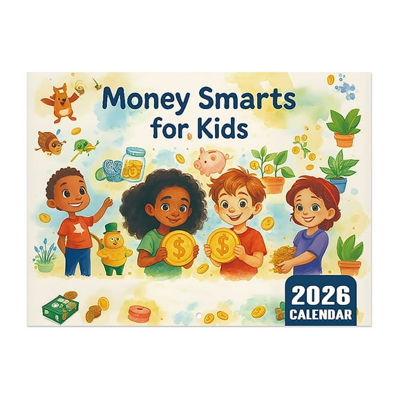 Kids Financial Literacy Smart Calendar - Money Management Learning Chart and Habit Tracker for Children, Educational Tool for Saving and Budgeting