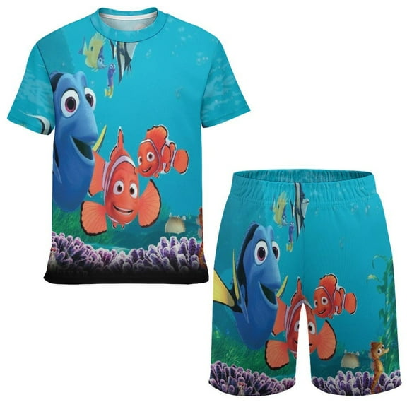 Kids Finding Nemo T Shirt Shorts Set 2 Piece Graphic Short Sleeve Outfit Set for Boys Girls