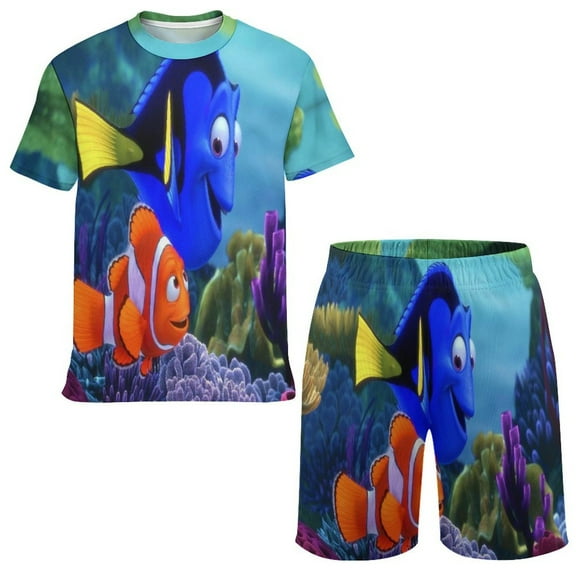 Kids Finding Nemo T Shirt Shorts Set 2 Piece Graphic Short Sleeve Outfit Set for Boys Girls