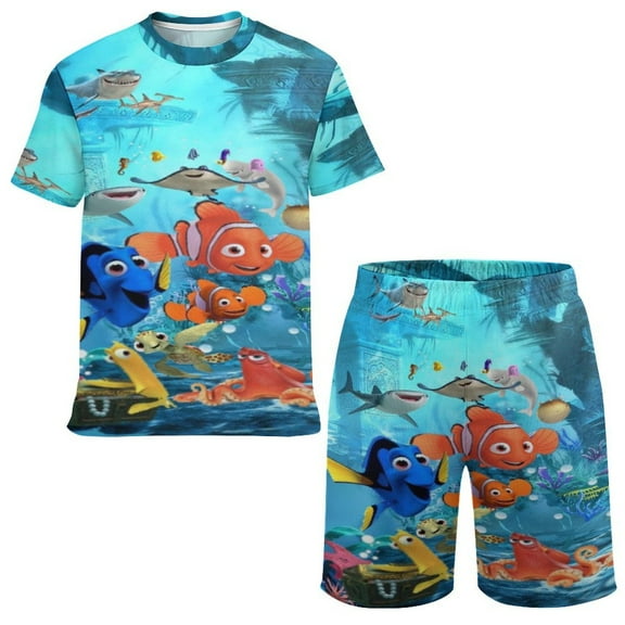 Kids Finding Nemo T Shirt Shorts Set 2 Piece Graphic Short Sleeve Outfit Set for Boys Girls