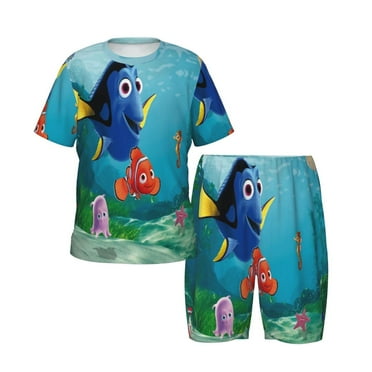 Kids Finding Nemo T Shirts Set Cute Short Sleeve Pajamas Set Cartoon Shorts Set For Boys Girls