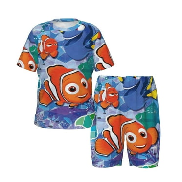 Kids Finding Nemo T Shirts Set Cute Short Sleeve Pajamas Set Cartoon Shorts Set For Boys Girls
