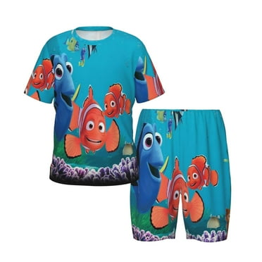 Kids Finding Nemo T Shirts Set Cute Short Sleeve Pajamas Set Cartoon Shorts Set For Boys Girls