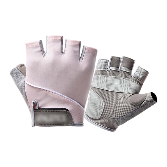 Kids Fingerless Cycling Gloves Breathable Non Bike Gloves for Youth Girls Boys Pink 8 Years-10 Years