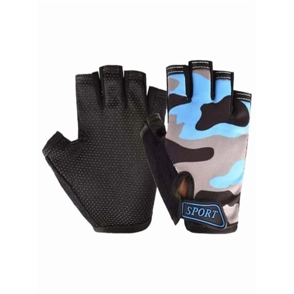 Kids Fingerless Sports Gloves, Youth Knuckle Protective Riding Gloves, Breathable Nonâ Mesh Cycling Gloves for Boys Girls 6â12 Years