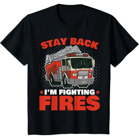 Kids Firefighter Shirt Fireman Shirt For Toddler Boys Firefighter T-Shirt