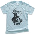 thumbnail image 1 of Kids First! George Washington Shirt, Youth Kids Boy Girl T-Shirt, Funny Graphic President Founding Father Shirt, Light Blue, Medium, 1 of 4