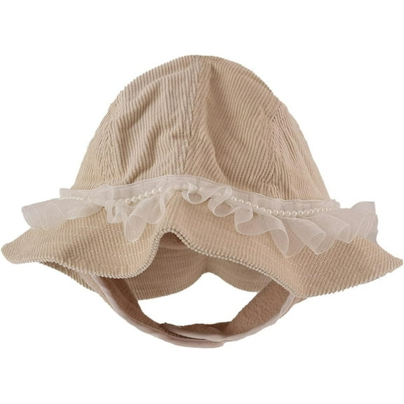 Kids Fisherman Hat Windproof Ear Protections Bucket Caps Comfortable Corduroy Caps for Boys and Girls 2 to 6 Years