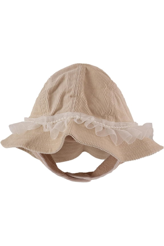 Kids Fisherman Hat Windproof Ear Protections Bucket Caps Comfortable Corduroy Caps for Boys and Girls 2 to 6 Years