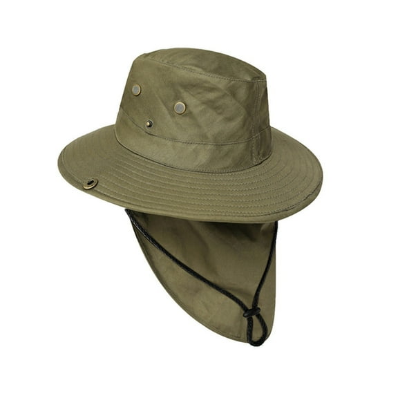 Kids Fishing Bucket Hat - UPF 50 Sun Protection Adjustable Outdoor Men Mountaineering Fishing Hood Rope Outdoor Shade Foldable Casual Bucket Hat