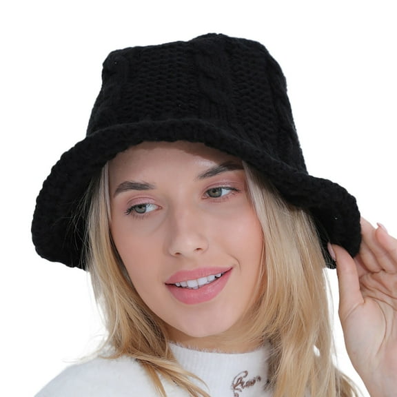 Kids Fishing Bucket Hat - UPF 50 Sun Protection Adjustable Outdoor Women's Autumn And Winter Woolen Pot Hat Fashion And Cute Knitted Warm And Cold Fisherman Hat