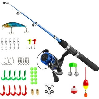 Wakeman outh Fishing Rod & Reel Combo-5?2? Fiberglass Pole, Spinning Reel,  Cork Handle & Tackle Kit for Beginners-Kettle Series Outdoors (Green)  (80-FSH1005) 
