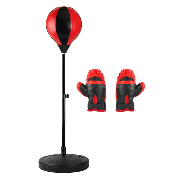 Kids Fitness Punching Bag Stable Stand Stress Relieve Improve Coordination Boxing Bag Toy with Gloves Christmas Gift For Children 3-6 Year Old