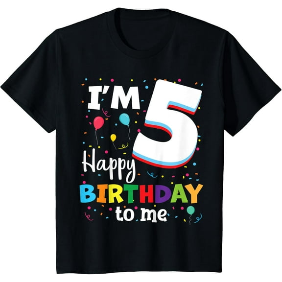 Kids Five 5yr 5th Birthday Happy Birthday Boys Girls 5 Years Old T-Shirt