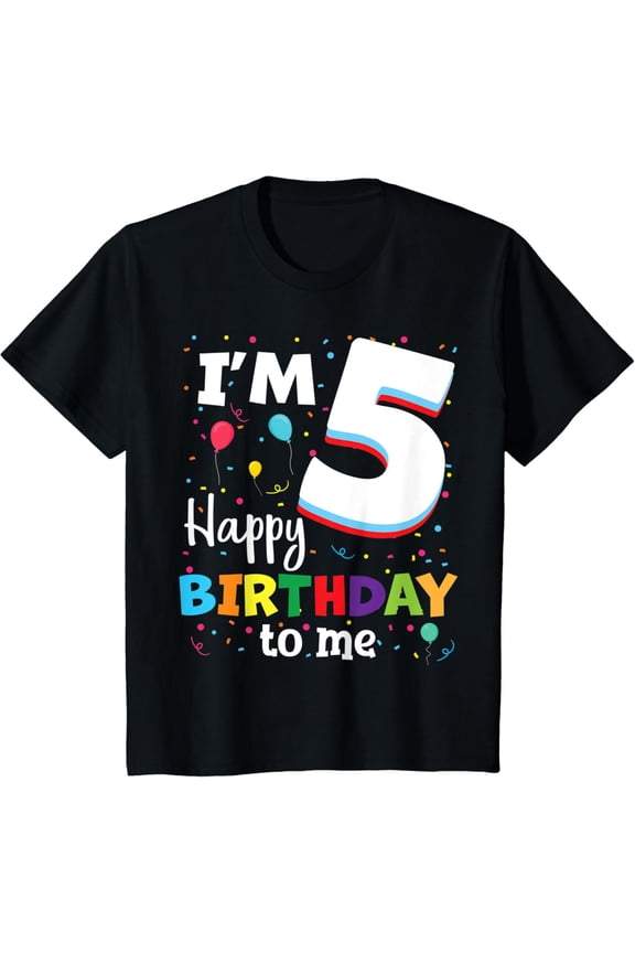 Kids Five 5yr 5th Birthday Happy Birthday Boys Girls 5 Years Old T-Shirt