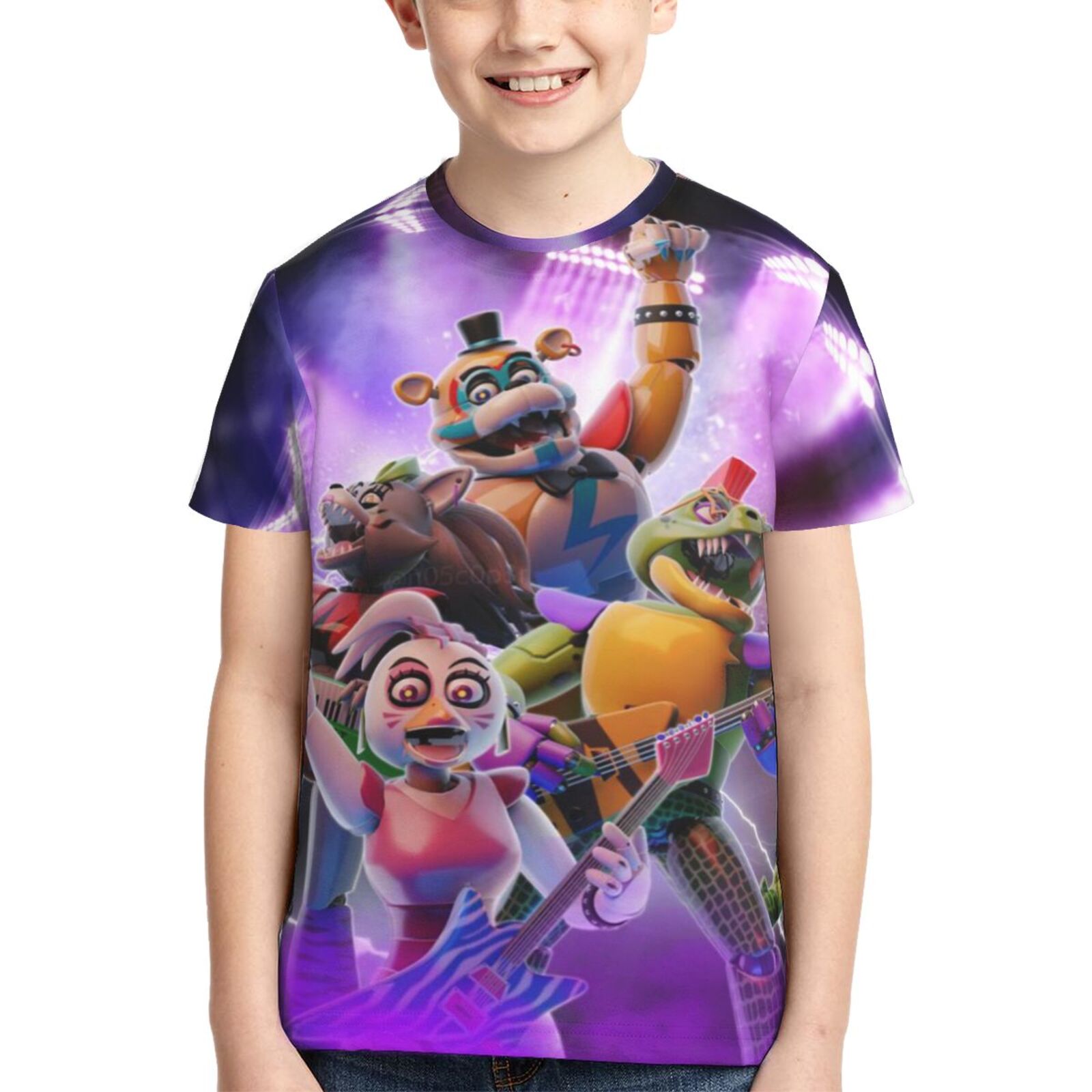 T-shirt Enfant FNAF Five Nights At Freddy's - Impression 3D - Taille 110 à 160 Cm