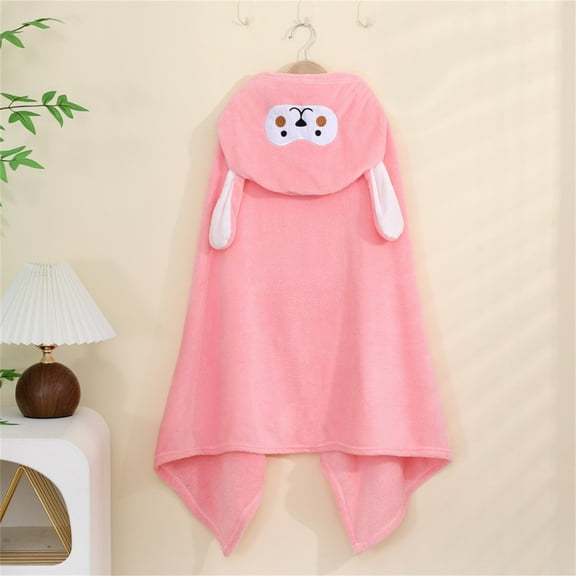 Kids Flannel Fleece Hooded Bath Towel Poncho - Toddler Baby Boys Girls Fleece Hooded Towel,Absorbent Soft Plush Shower Wrap for Pool Beach