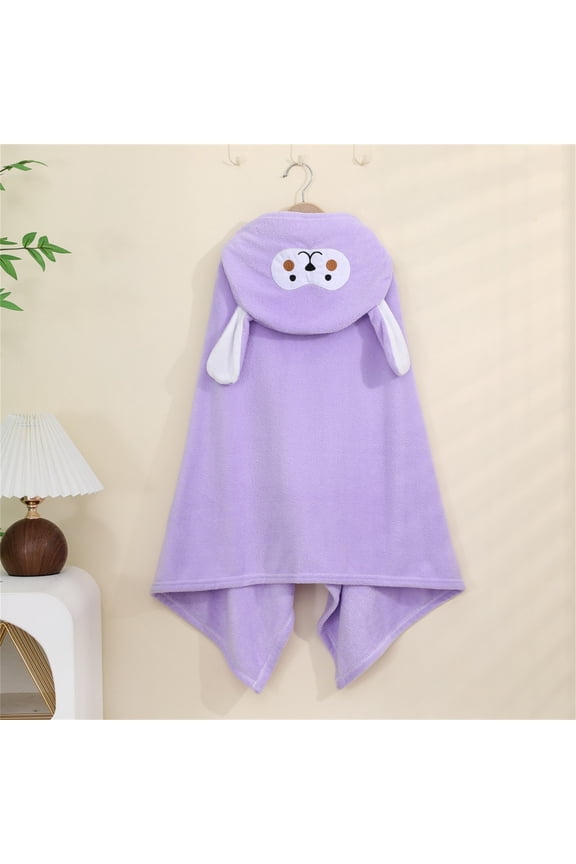 Kids Flannel Fleece Hooded Bath Towel Poncho - Toddler Baby Boys Girls Fleece Hooded Towel,Absorbent Soft Plush Shower Wrap for Pool Beach