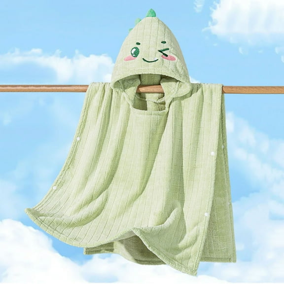 Kids Flannel Fleece Hooded Bath Towel Poncho - Toddler Baby Boys Girls Fleece Hooded Towel,Absorbent Soft Plush Shower Wrap for Pool Beach