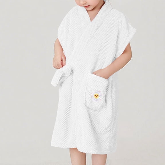 Kids Flannel Fleece Hooded Poncho Bath Beach Swimming Towel, Girls Boys Soft Cotton Dressing Gowns Bathrobe Blanket Swimming Surfing Changing Robe