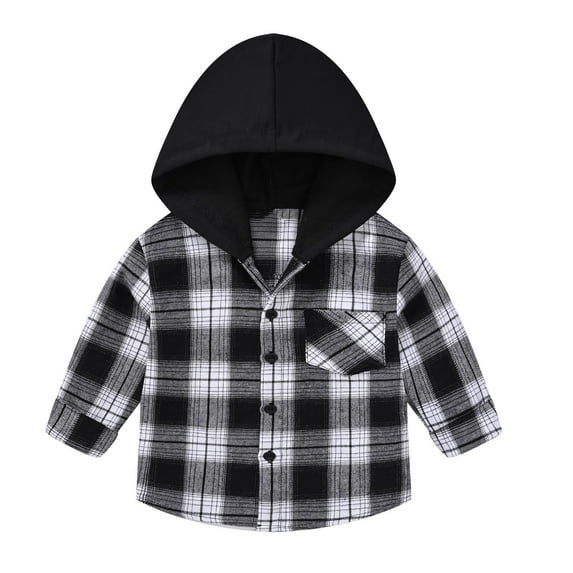 Kids Flannel Plaid Shirts Button Toddler Baby Flannel Shirts Hoodies Jackets Children Casual Loose Long Sleeve Pocket Blouses Tops Outerwear