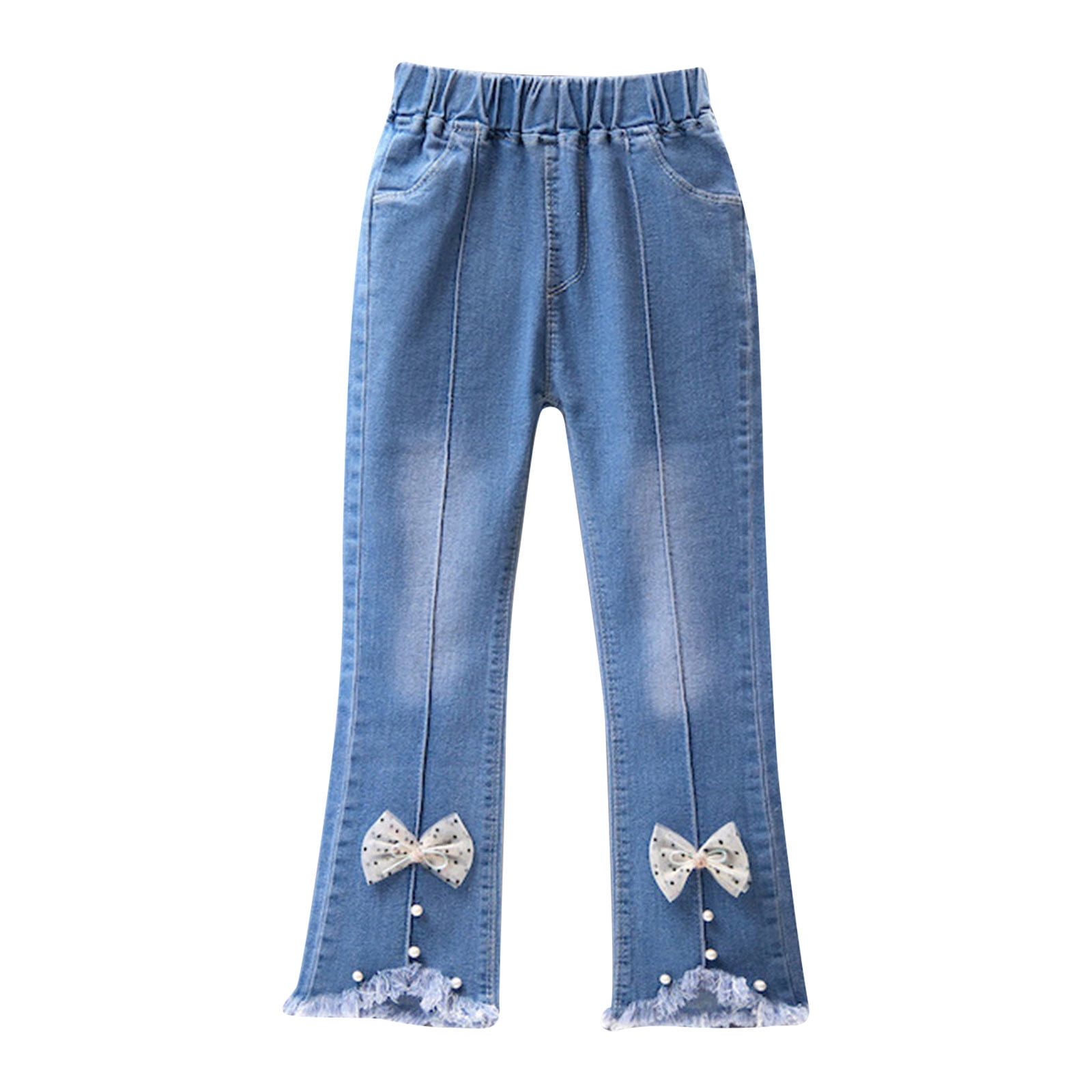 Kids denim full pants elastic waist