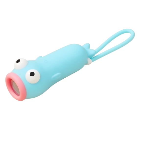 Kids Flashlight with Quirky Fish Shape and Hanging Loop, Light Blue, for Boys and Girls, Toys Flashlight